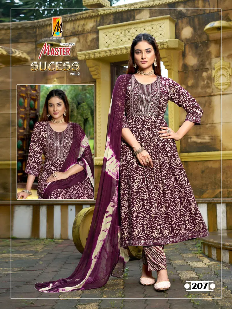 Sucess Vol 2 By Master Rayon Foil Printed Kurti With Bottom Dupatta Suppliers In India