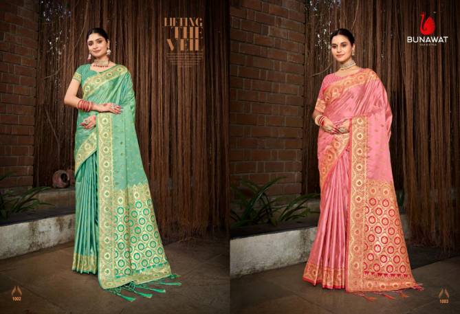 Vrinda By Bunawat Stain Silk Designer Wedding Sarees Wholesale Market In Surat

