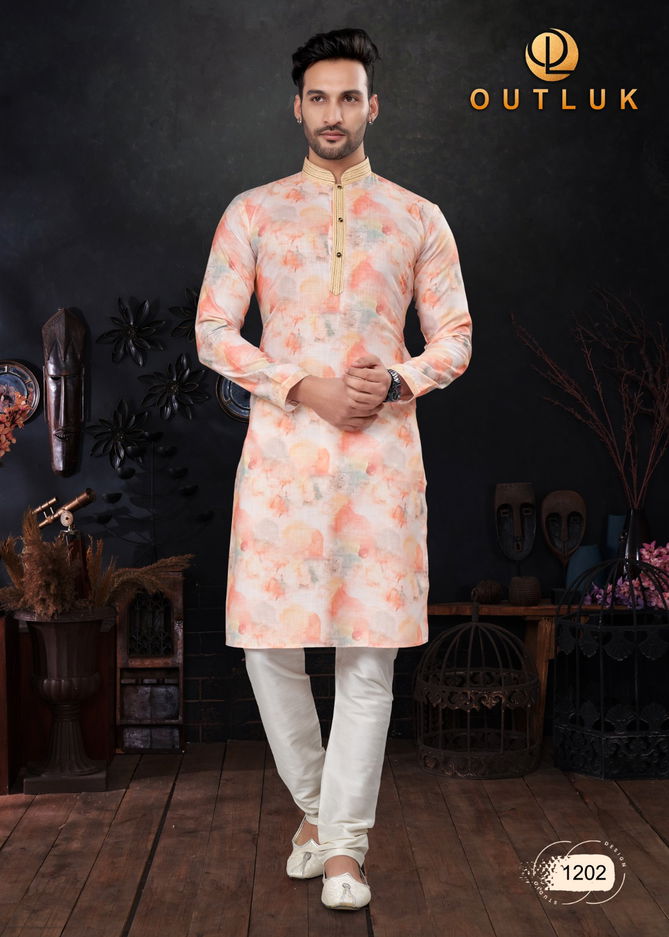 Outluk Wedding Collection Vol 12 Cotton Pintex Mens Kurta Pajama Manufacturers