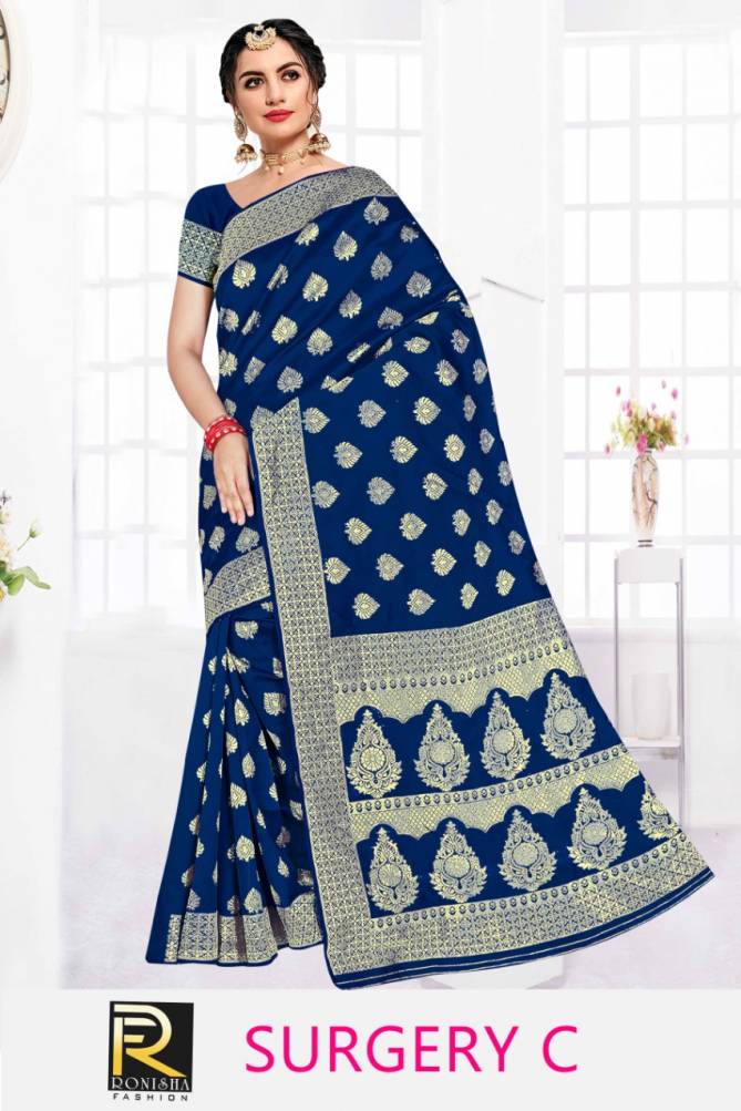 Ronisha Surgery Festive Wear Silk Designer Fancy Saree Collection
