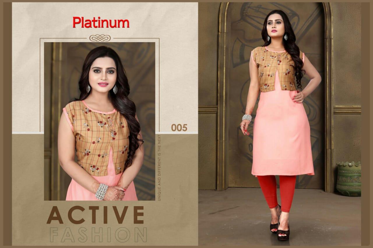 Trendy Aagya Platinum 1 latest Fancy Ethnic Wear Designer Rayon Kurtis Collection