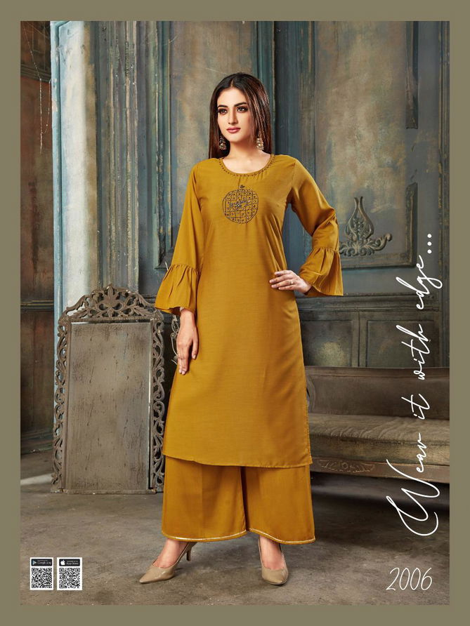 Smylee Veronica Vol 2 Latest Designer Party Wear Festive Handwork Kurtis With Plazzo Collection 