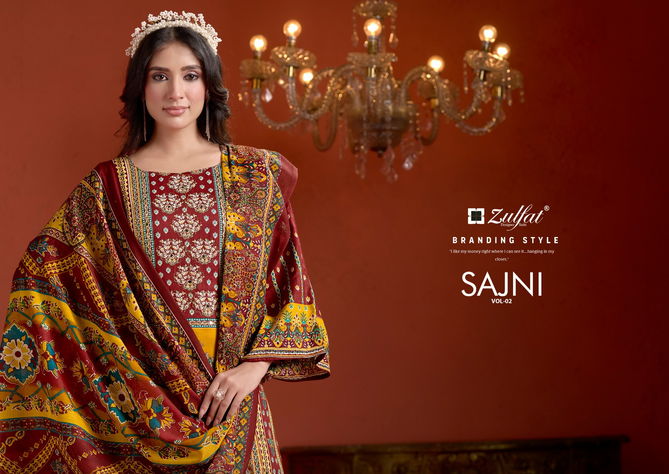 Sajni Vol 2 By Zulfat Cotton Mal Mal Print Dress Material Exporters In India