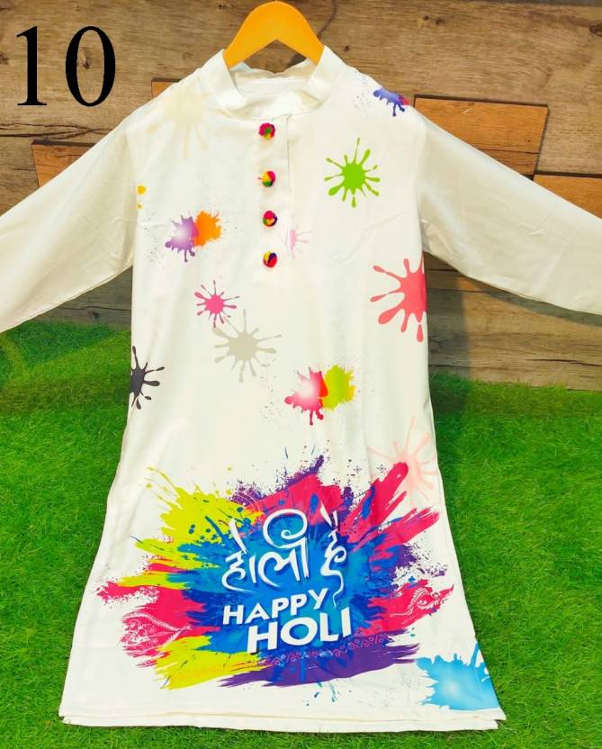 Holi Special 1 Silk Digital Printed Holli Special Kurti Collection