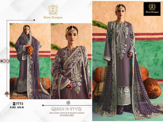 Ziaaz Designs Code 422 A And B Georgette Online Salwar Suits Wholesale