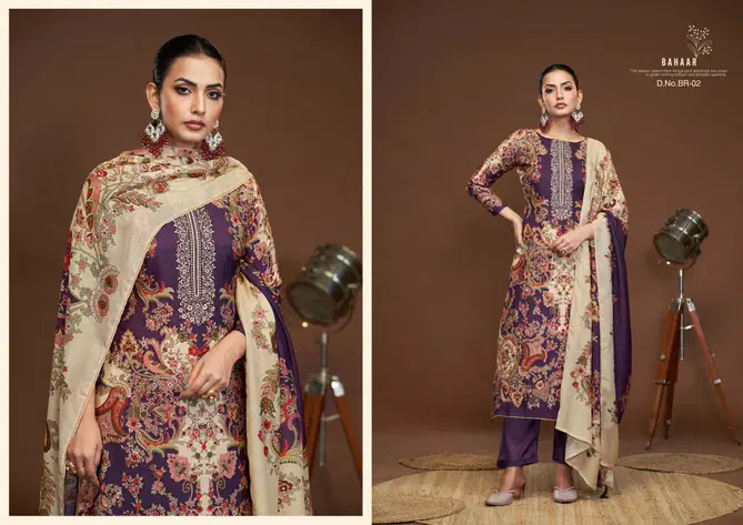 Bahaar By Karva designer Viscose Digital Printed Dress Material Wholesale Online