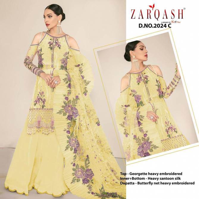 Zarqash Jihan 2024 Fancy Wedding Wear Georgette Pakistani Salwar Kameez Collection