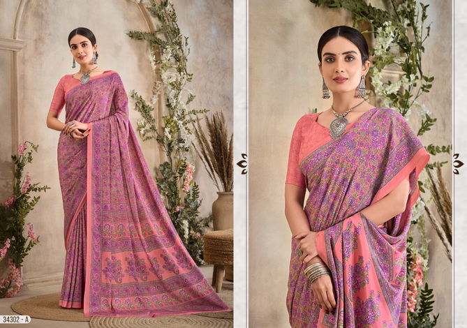 Vivanta Silk 36 By Ruchi Silk Crepe Printed Wholesale Sarees In India