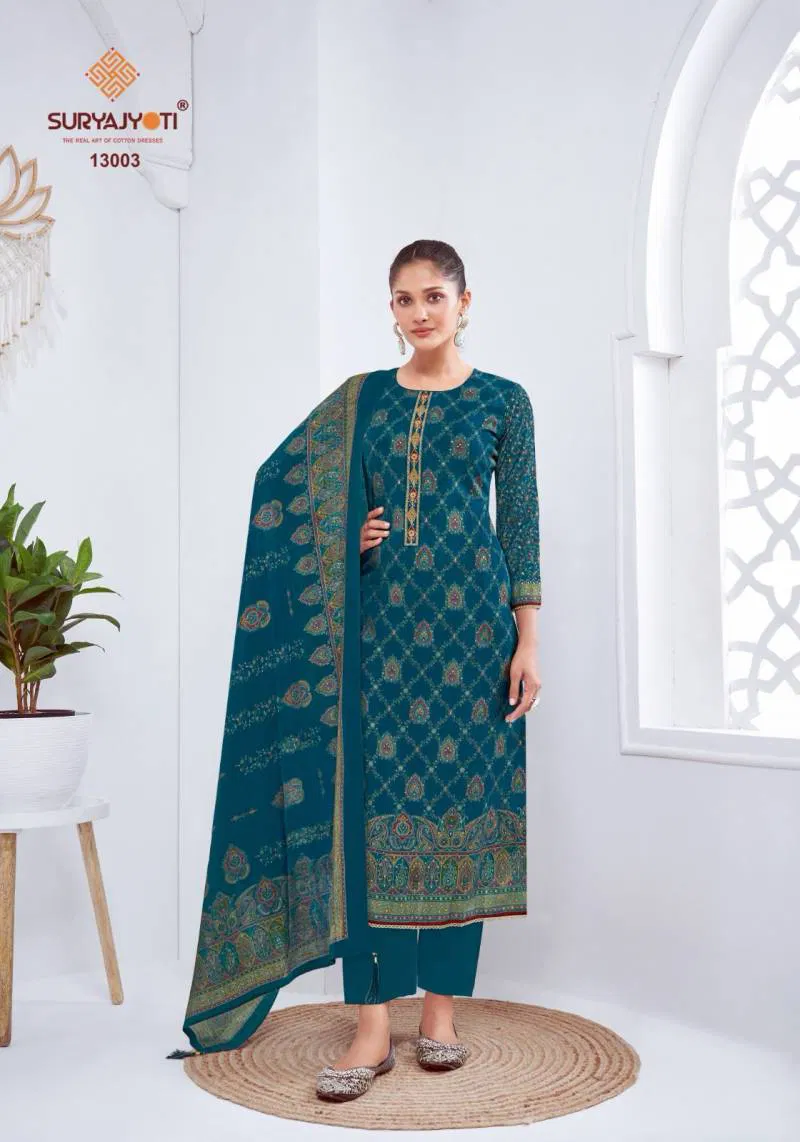 Pushpa Vol 13 By Suryajyoti Modal Printed Dress Material Wholesalers In Delhi