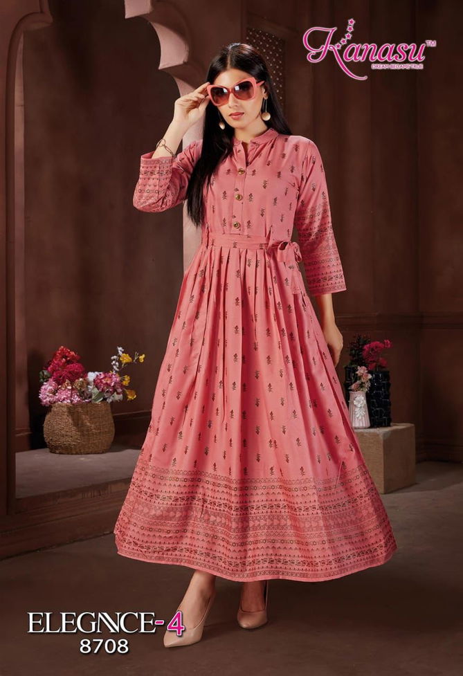 Kanasu Elegance 4 New Designer Ethnic Wear Long Anarkali Kurti Collection