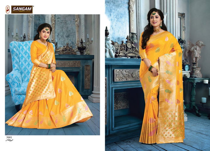 Sangam Kanchana Latest Wedding Wear Pure Banarasi Silk Sarees Collection
