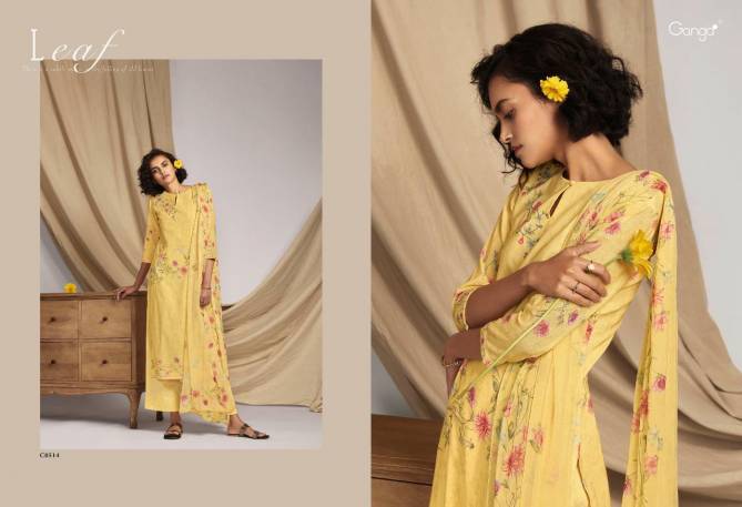 GANGA LEAF Latest Fancy Festive Wear Finest Cotton Linen Printed with Hand Work And Swarovski Work Heavy salwar suit Collection 