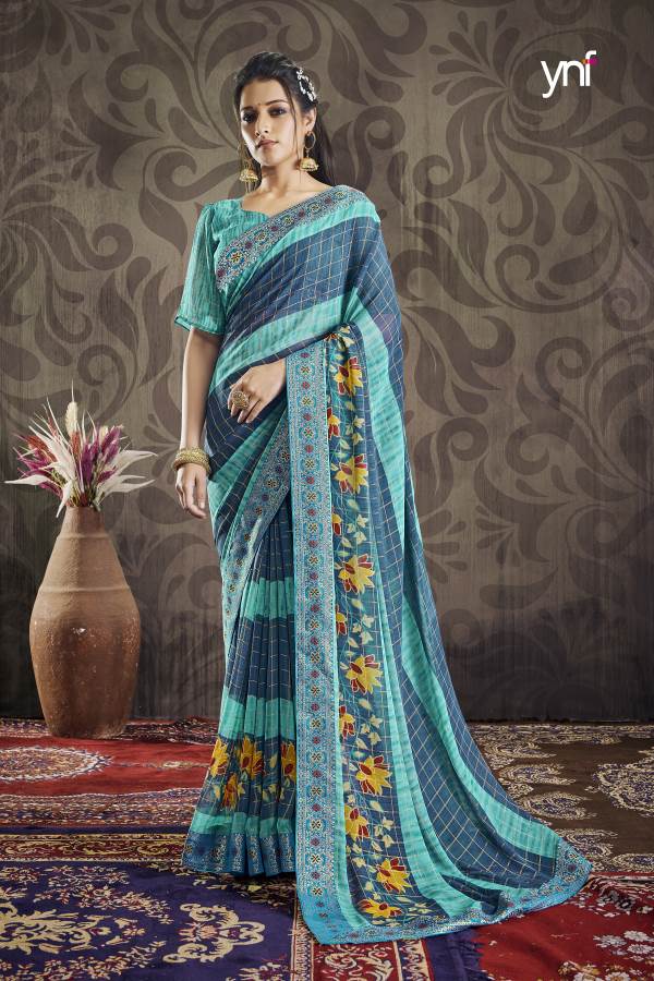 Ynf Floral Babarasi New Latest Regular Wear Georgette Printed Saree Collection