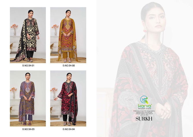 Surkh By Karva designer Viscose Digital Printed Dress Material Ezporters In India