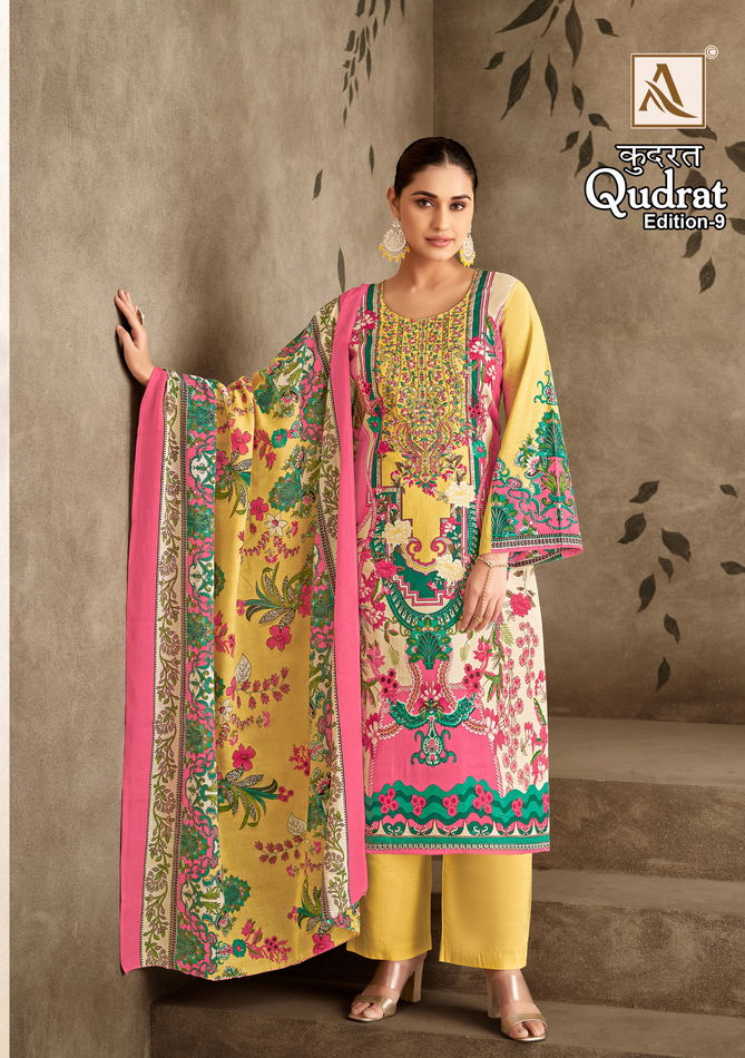 Qudrat 9 By Alok Suit Pakistani Printed Cambric Cotton Surat Dress Material Wholesale Market