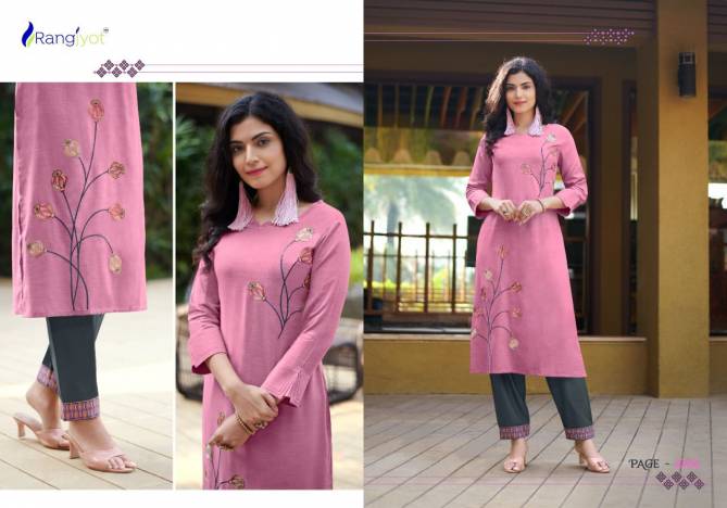 Rangjyot Jasmin 1 Latest Fancy Festive Wear Rayon Kurti With Bottom Collection