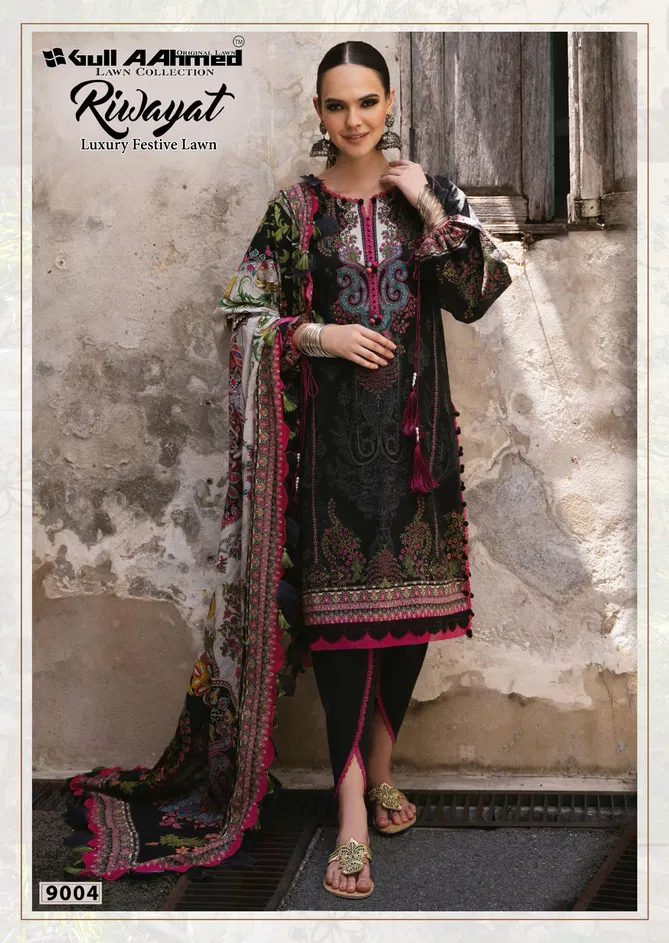 Riwayat Vol 9 By Gull A  Ahmed Lawn Cotton Pakistani Dress Material Suppliers In India