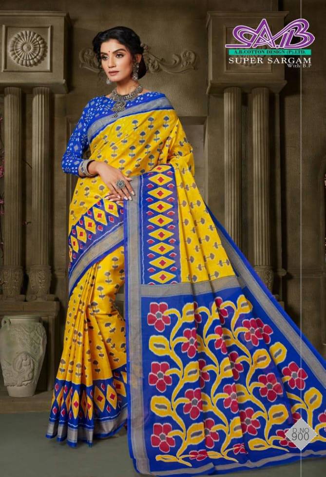 A.B Super Sargam Latest Regular Wear Cotton weaving Designer Printed Sarees Collection