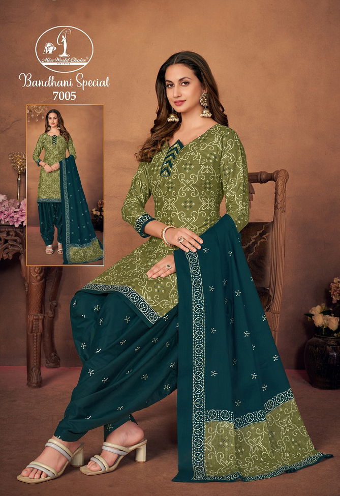 Bandhni Special Vol 7 By Miss World 7001 7010 Wholesale Dress Material In India
