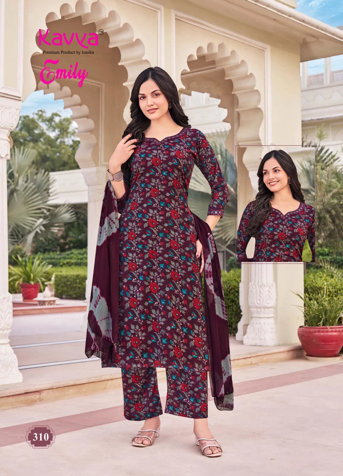 Emily Vol 3 By Kavya Capsule Foil Printed Kurti With Bottom Dupatta Wholesale Online