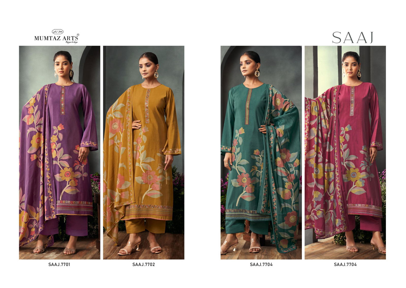 Saaj By Mumtaz Viscose Maslin Digital Dress Material Orders In India