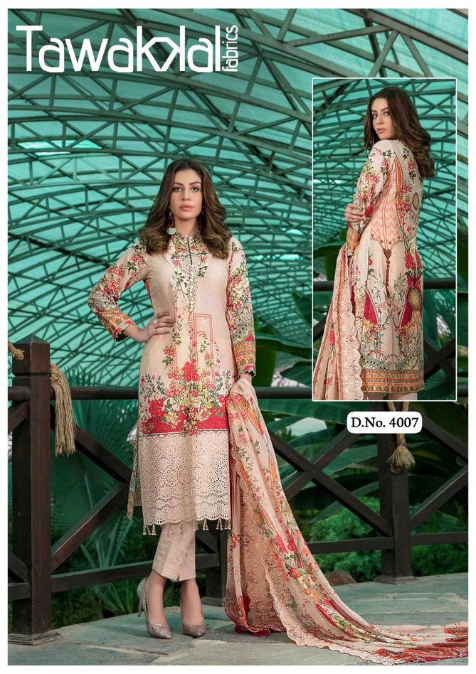 Tawakkal Opulence 4 Karachi Cotton Printed Casual Wear Designer Dress Material Collection
