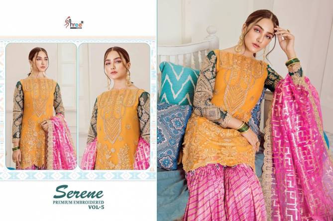 Shree Serene Premium Embroidered 5 Latest Collection of Pakistani Heavy Embroidery Worked Suit 