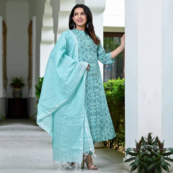 Kalaai Fashion Cotton Kurti With Bottom Dupatta Suppliers in India