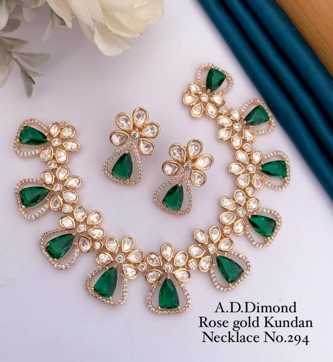 AD Rose Gold Kundan Wholesale Necklace Manufacturers