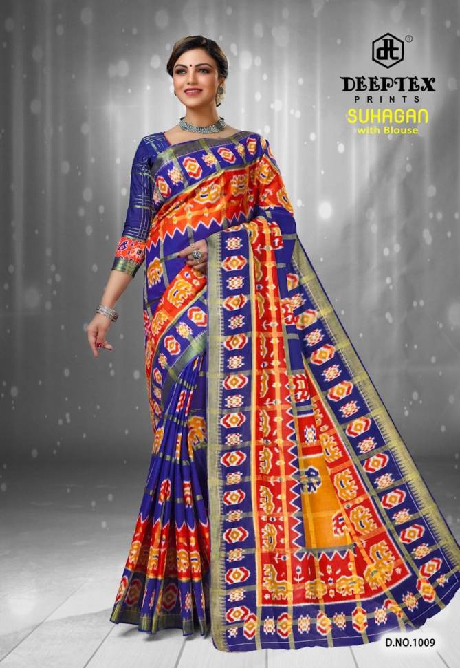 Deeptex Suhagan Regular Wear Cotton Printed Designer Saree Collection
