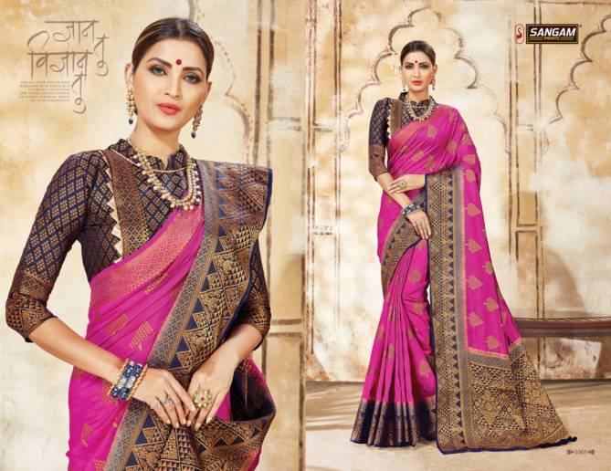 Sangam Samaira Fancy Festive Wear Heavy Printed Silk Designer Saree Collection 
