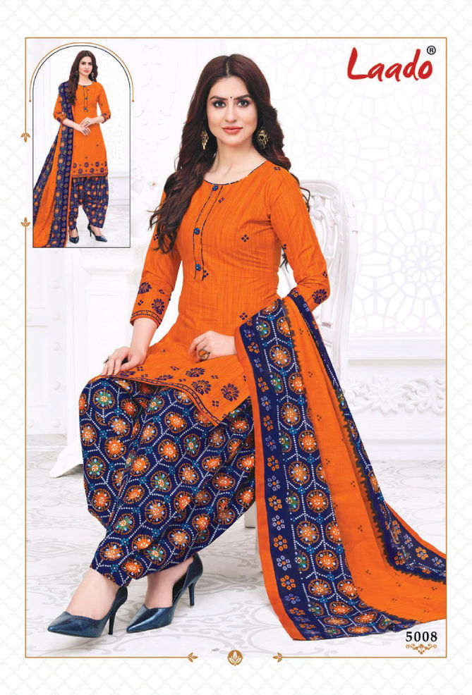 Laado Priti Patiala 5 Casual Regular Wear Cotton Printed  Dress Material Collection
