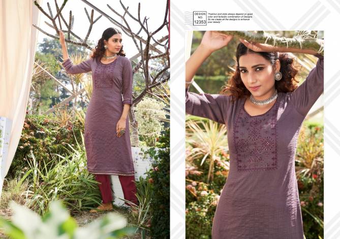 KALAROOP KITES Latest Fancy Ethnic Wear Lining Silk With Embroidery And sequence Neck Work With Bottom Kurti Collection