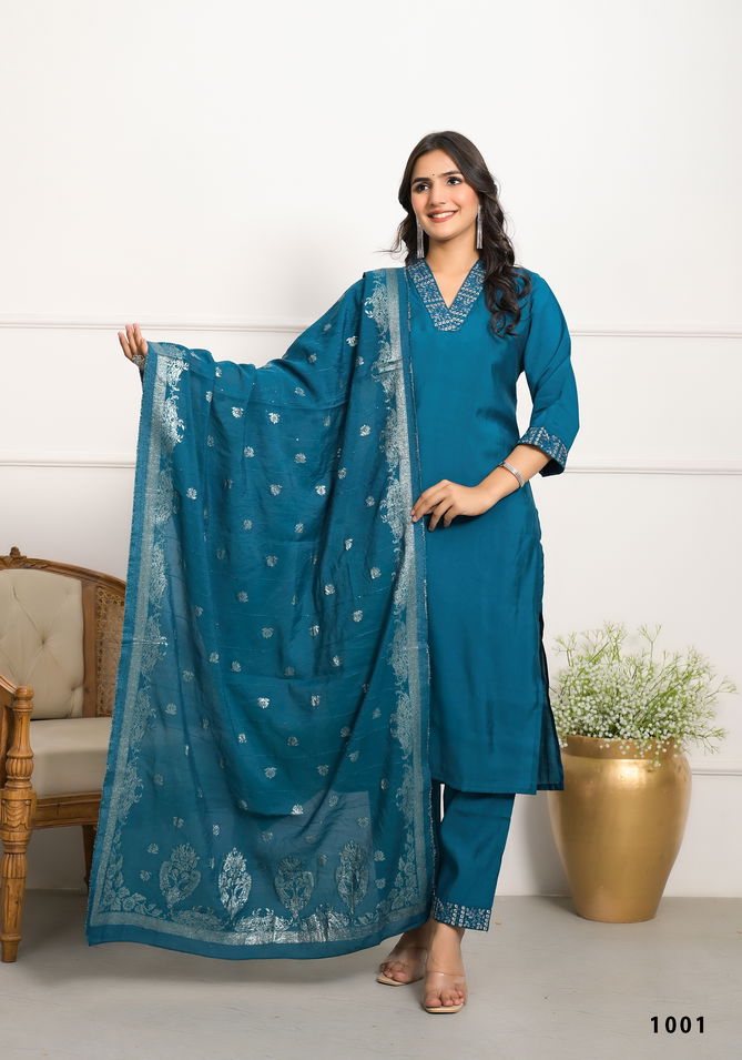 Nisha By An Bazaar Viscose Kurti With Bottom Dupatta Wholesale Online