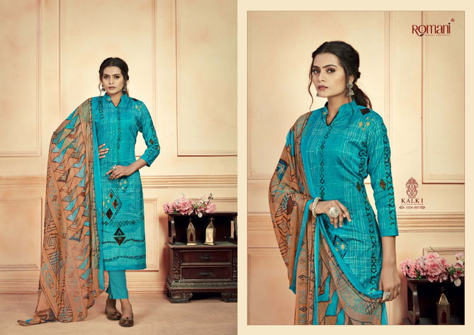 Romani Kalki Fancy Designer Ethnic Wear Jam Cotton Printed Dress Material Collection