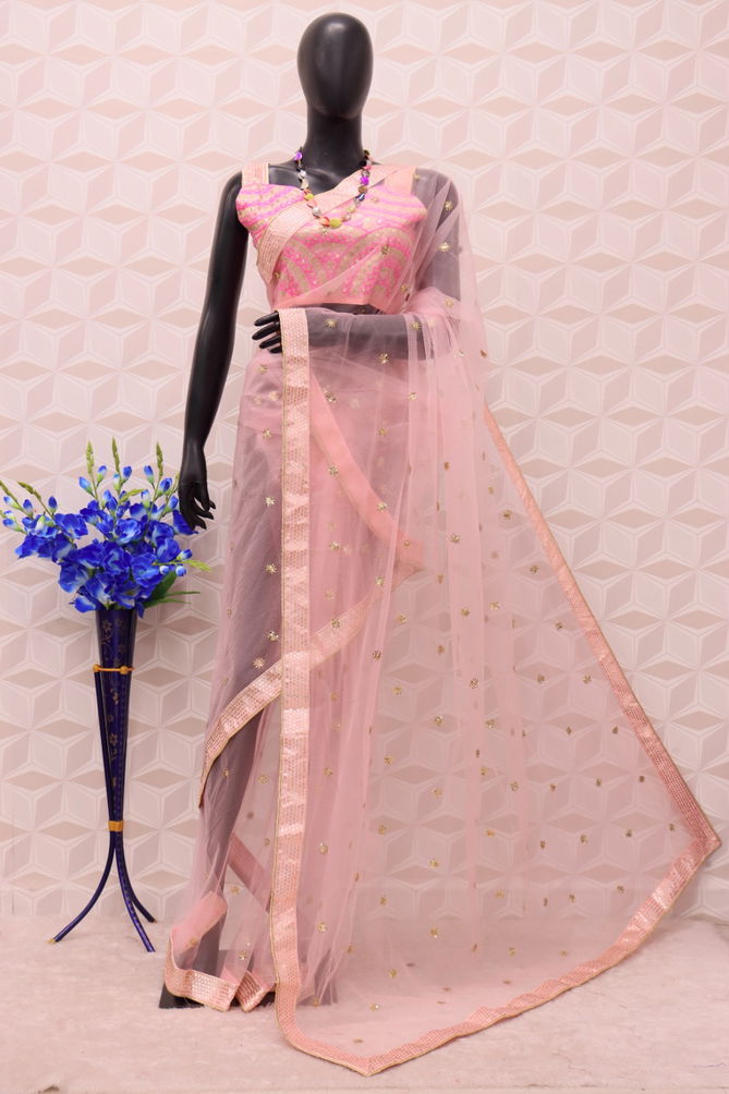 BT 286 Designer Party Wear Nylone Butterfly Net Saree exporters In India
