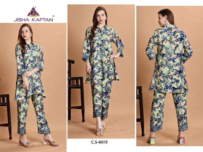 Co Ord Set Vol 7 By Jisha Printed Polyester Silk Kaftan Cord Set Islamic Kaftan Suppliers In India