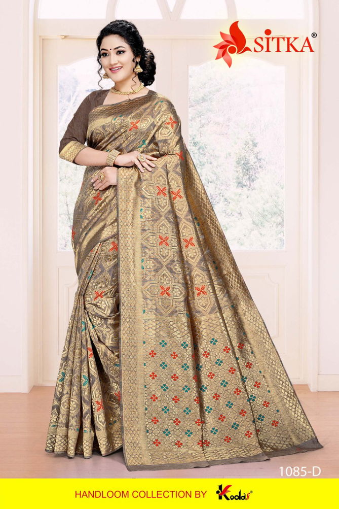 New Girl 1085 New Designer Party Wear Handloom Cotton Silk Saree Collection