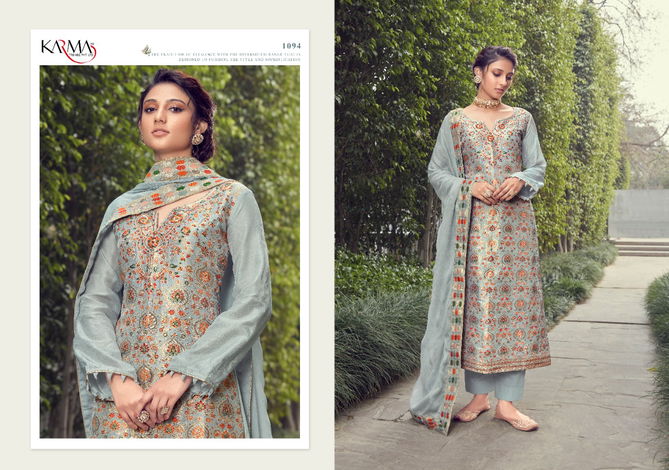 Karma Jashn 1088 Series Latest Fancy Festive Wear Pure Silk Jacquard Designer Salwar Suits Collection