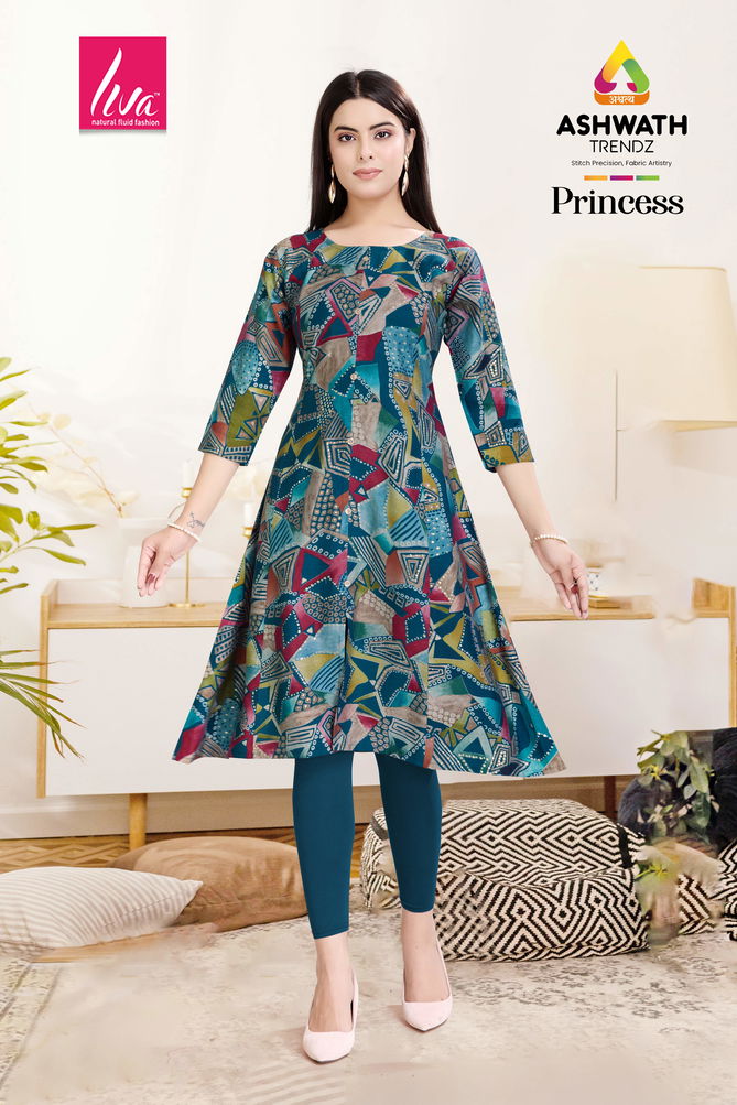 Princess Stylish Chanderi Foil Printed Kurti Wholesale Price In Surat