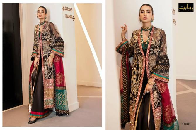 Rawayat Elan 3 Latest Fancy wedding Wear Butter fly net And Embroidery Work top With Dupatta Pakistani Salwar Suits Collection
