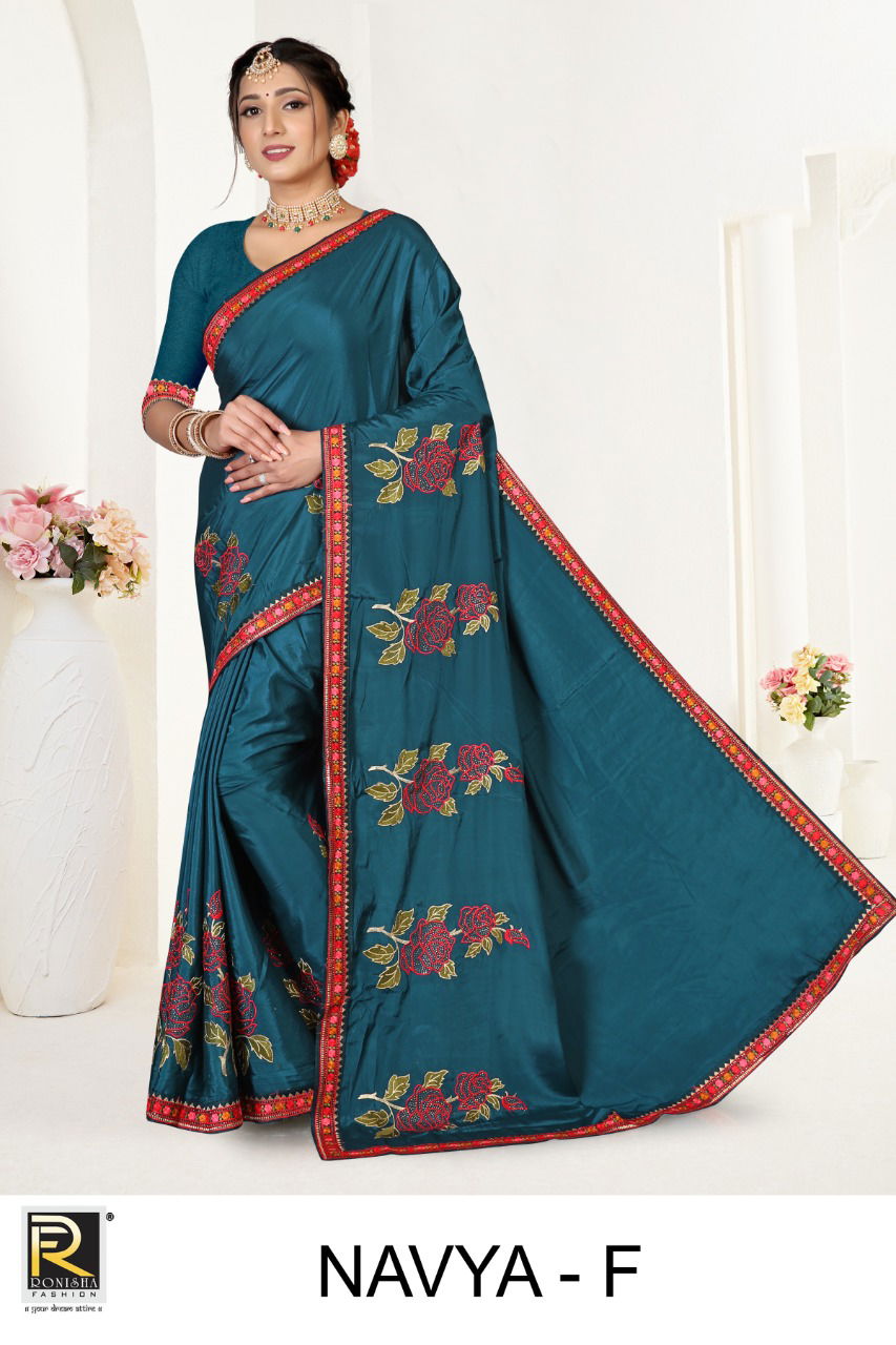 Ronisha Navya New Exclusive Wear Crepe Silk Designer Saree Collection