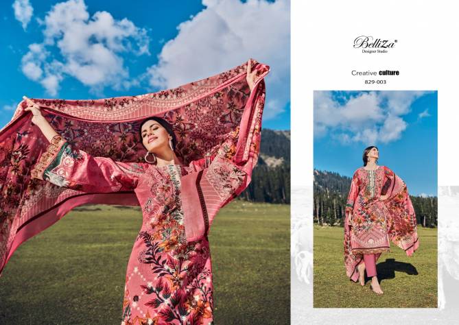 Belliza Aalia Embroidery Cotton Printed Dress Material Catalog
