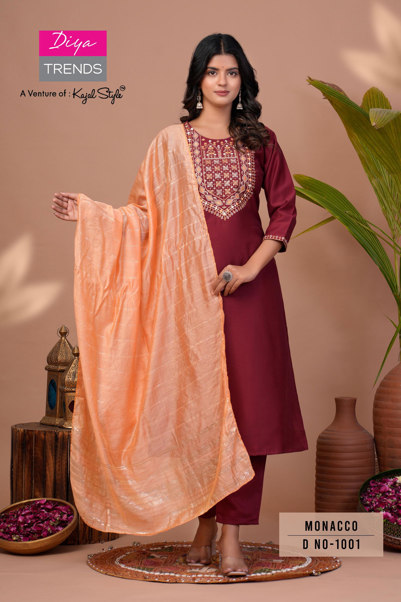 Monacco Vol 1 By Diya Trends Modal Kurti With Bottom Dupatta Wholesale In India