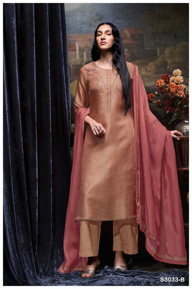 Judita 3033 By Ganga Embroidery Dress Material Exporters In India