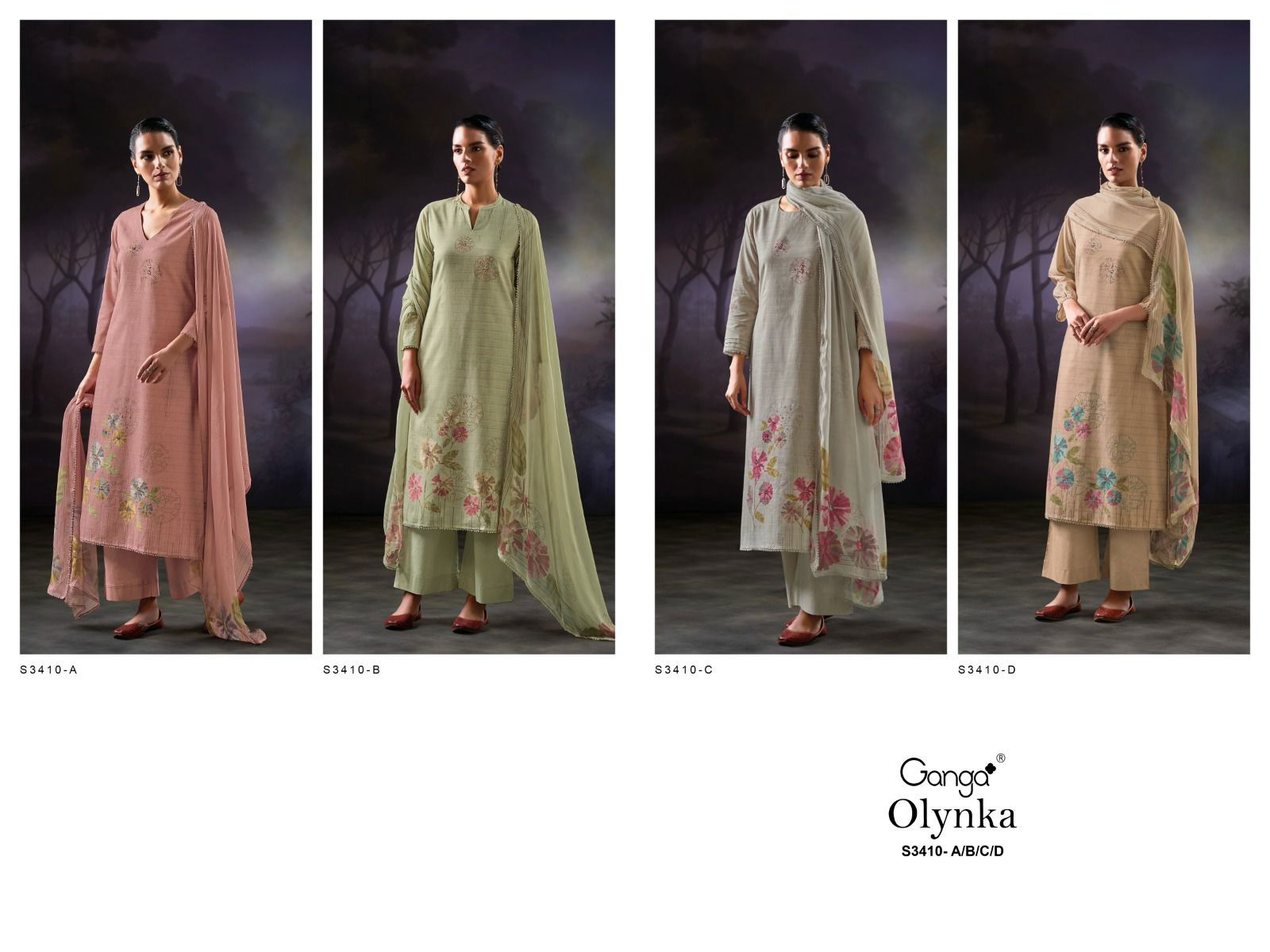 Olynka 3410 by Ganga Cotton Dobby Printed Salwar Suit Exporters In India