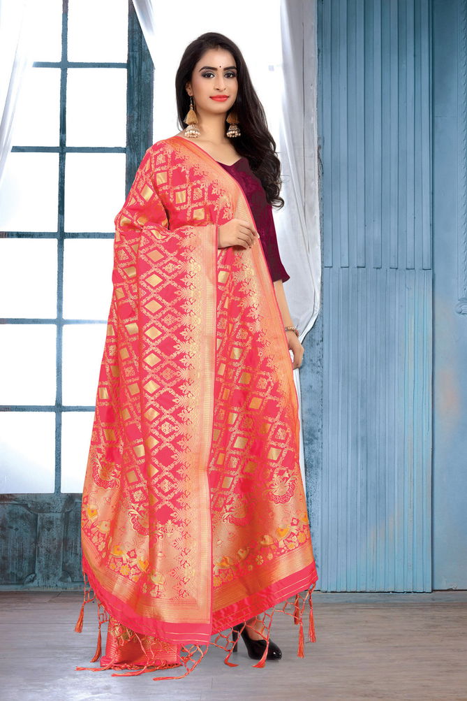 Sangam Silk Banarasi Dupatta 1 Latest Fancy Beautiful Design With Zari Work Dupatta