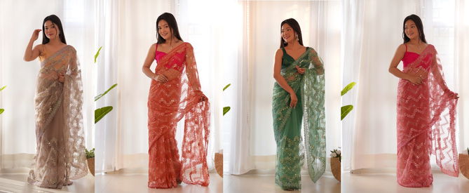 BT 3119 Colours Heavy Butterfly Net Designer Bulk Saree Orders In India