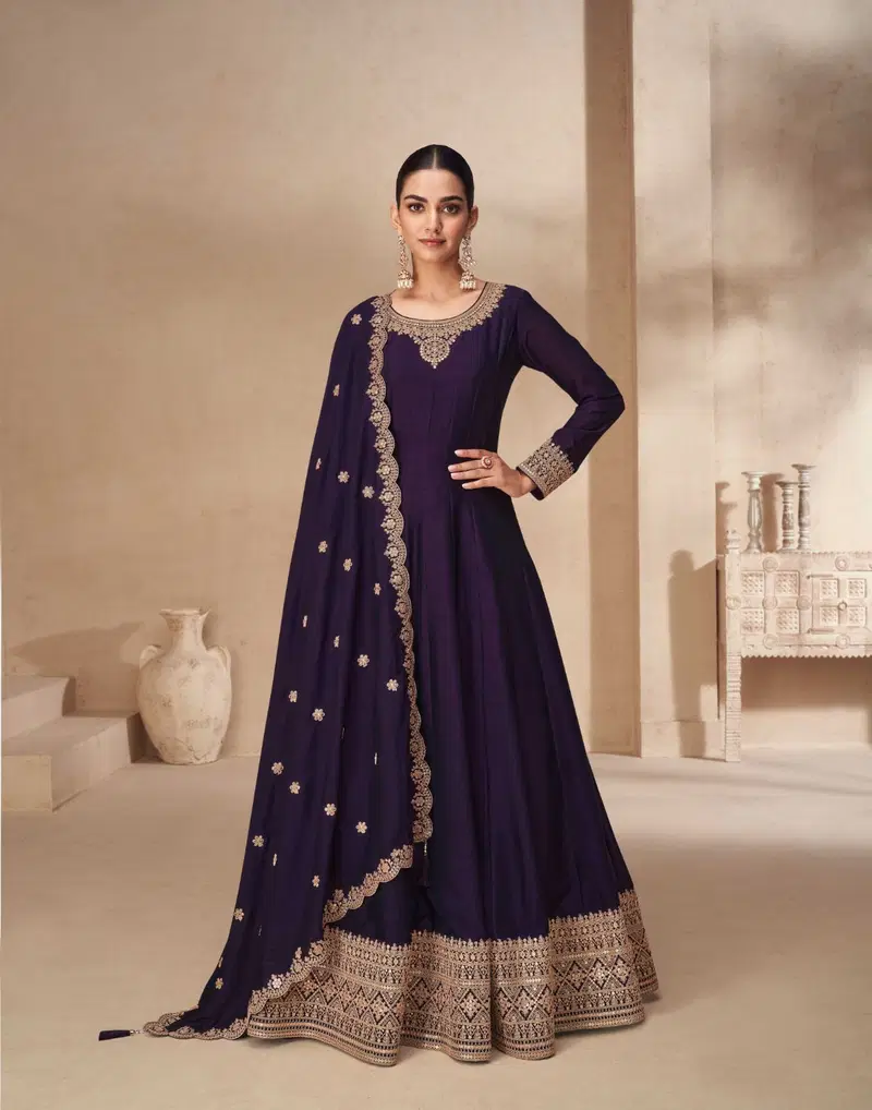 Akshara By Aashirwad Akshara Premium Silk Gown With Dupatta Wholesale Online