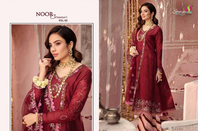 Saniya Noor Chikankri 2 Cambric Cotton Designer Festive Wear Pakistani Salwar Kameez Collection
